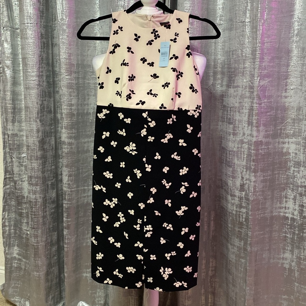 Ann Taylor Black and Cream Floral Mini Dress